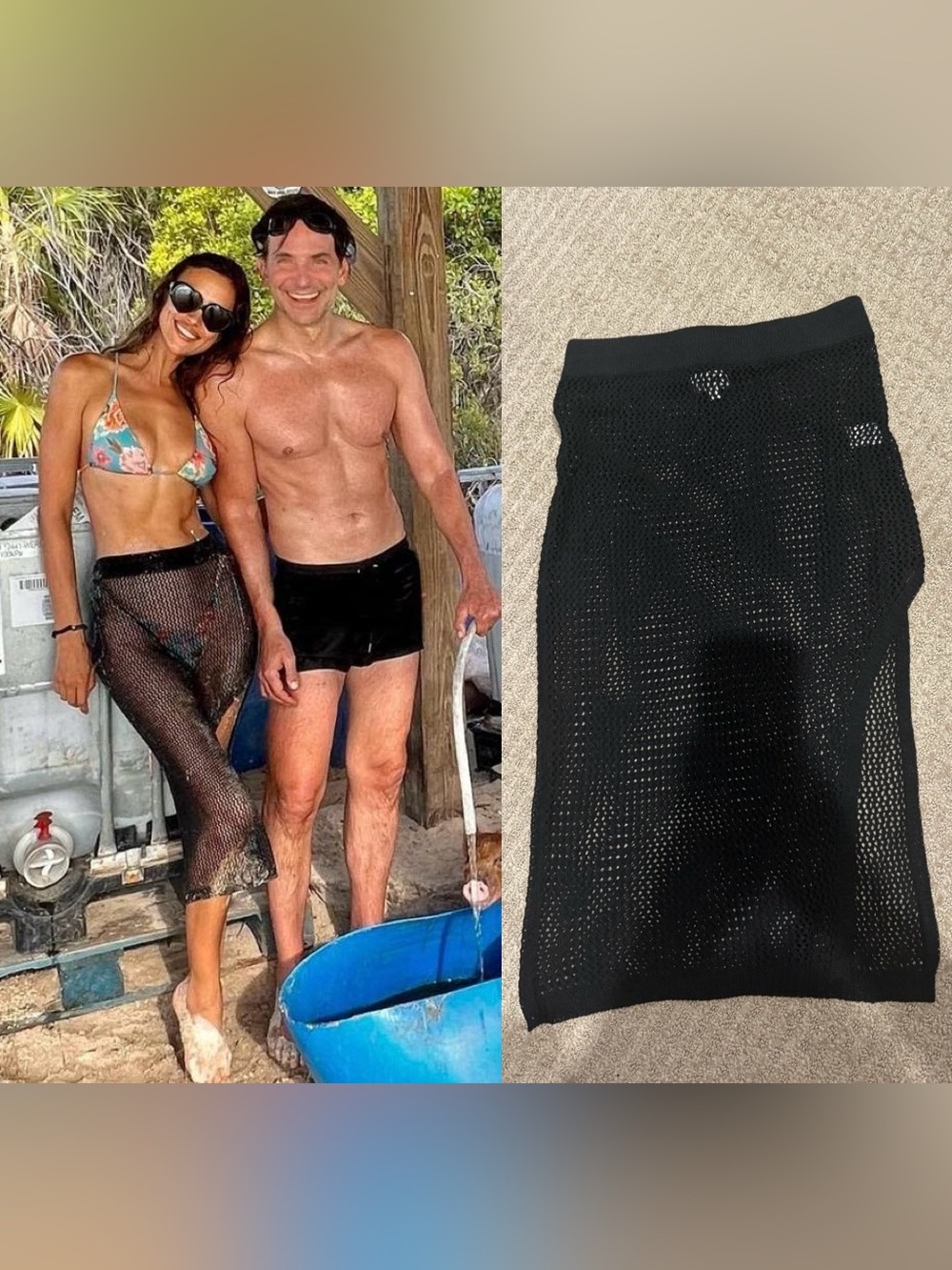 Superdown Black Open-Knit Swim Coverup Skirt size S